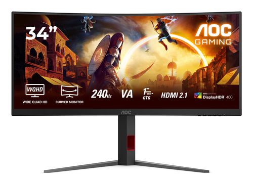 AOC G4 CU34G4Z Computerbildschirm 86&comma;4 cm &lpar;34&rpar; 3440 x 1440 Pixel Wide Quad HD LED Schwarz&comma; Rot