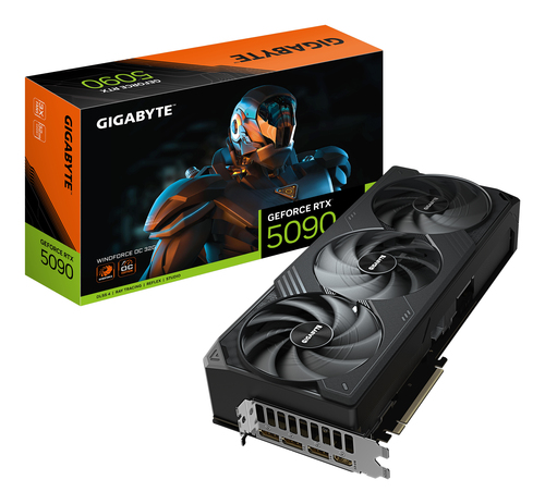 GIGABYTE GeForce RTX 5090 WINDFORCE OC 32G Grafikkarte - 32 GB GDDR7, 512 Bit, PCI-E 5.0, 2467MHz Kernfrequenz, 3 x DP 2.1a, 1 x HDMI 2.1b, NVIDIA DLSS 4, GV-N5090WF3OC-32GD GIGABYTE GeForce RTX 5090 WINDFORCE OC 32G Grafikkarte - 32 GB GDDR7, 512 Bit, PCI-E 5.0, 2467MHz Kernfrequenz, 3 x DP 2.1a, 1 x HDMI 2.1b, NVIDIA DLSS 4, GV-N5090WF3OC-32GD