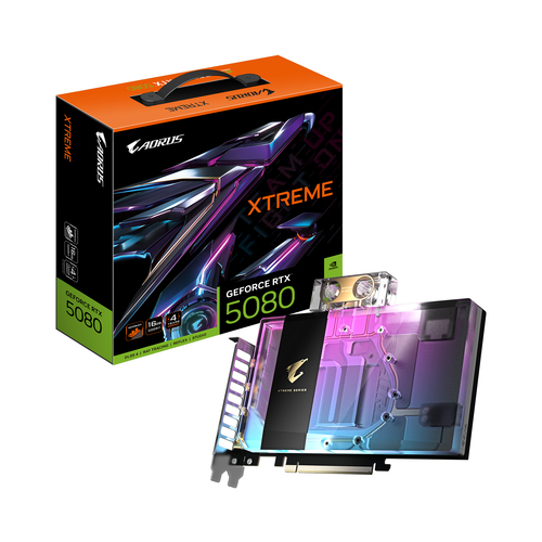 GIGABYTE AORUS GeForce RTX 5080 XTREME WATERFORCE WB 16G Grafikkarte - 16GB GDDR7, 256 Bit, PCI-E 5.0, 2805MHz Core Clock, 3 x DP 2.1a, 1 x HDMI 2.1b, NVIDIA DLSS 4, GV-N5080AORUSX WB-16GD GIGABYTE AORUS GeForce RTX 5080 XTREME WATERFORCE WB 16G Grafikkarte - 16GB GDDR7, 256 Bit, PCI-E 5.0, 2805MHz Core Clock, 3 x DP 2.1a, 1 x HDMI 2.1b, NVIDIA DLSS 4, GV-N5080AORUSX WB-16GD