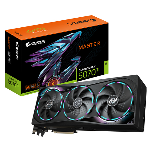 GIGABYTE AORUS GeForce RTX 5070 Ti MASTER 16G&comma; 16GB GDDR7 Grafikkarte&comma; 1x HDMI&comma; 3x DP