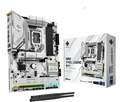 Asrock B860 Steel Legend WiFi&comma; ATX LGA 1851 &lpar;V1&rpar; Mainboard&comma; 4x DDR5&comma; max&period; 256 GB&comma; 1x HDMI 2&period;1&comma; 1x DisplayPort 1&period;4&comma; 1x USB-C&comma; WiFi