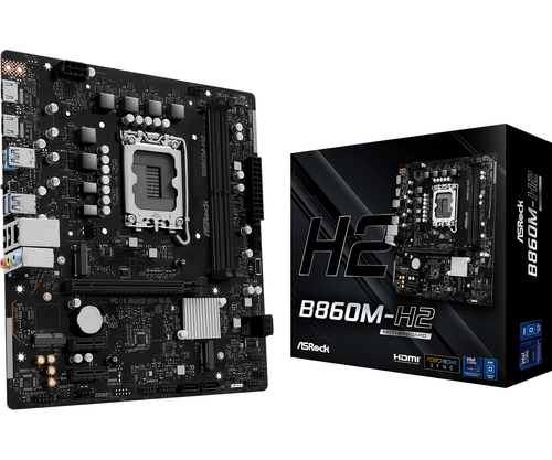 Asrock B860M-H2&comma; micro ATX LGA 1851 &lpar;V1&rpar; Mainboard&comma; 2x DDR5&comma; max&period; 128 GB&comma; 2x HDMI