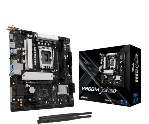 Asrock B860M-X WiFi&comma; micro ATX LGA 1851 &lpar;V1&rpar; Mainboard&comma; 2x DDR5&comma; max&period; 128 GB&comma; 1x HDMI&comma; 1x DisplayPort 1&period;4&comma; WiFi