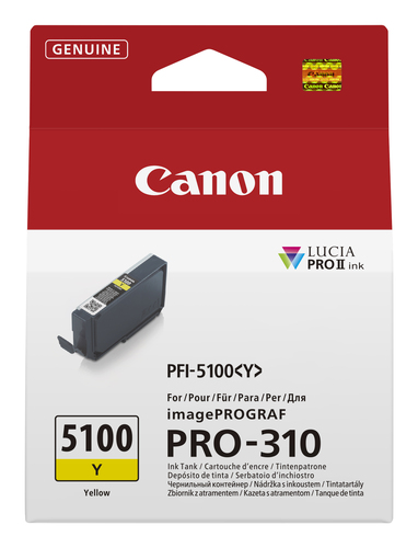 Canon PFI-5100 Y, original, gelb Canon PFI-5100 Y, original, gelb