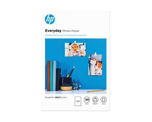 HP Normales Fotopapier&comma; gl&auml;nzend&comma; 200 g&sol;m2&comma; 10 x 15 cm &lpar;101 x 152 mm&rpar;&comma; 100 Blatt