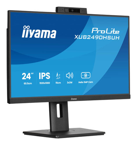 23.8 Zoll iiyama XUB2490HSUH-B2, 60,5cm TFT, 100 Hz, Full HD, 4ms, 1x HDMI, 1x DP, integrierte Kamera, integrierter USB-Hub 23.8 Zoll iiyama XUB2490HSUH-B2, 60,5cm TFT, 100 Hz, Full HD, 4ms, 1x HDMI, 1x DP, integrierte Kamera, integrierter USB-Hub