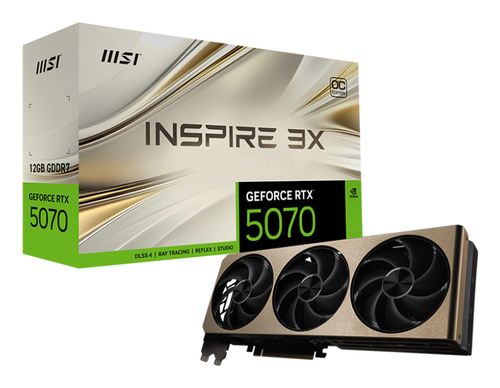 MSI GeForce RTX 5070 12G INSPIRE 3X OC&comma; 12GB GDDR7 Grafikkarte&comma; 1x HDMI&comma; 3x DP