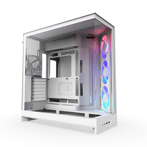 NZXT H9 Flow RGB, Midi Tower, weiß, Glasfenster NZXT H9 Flow RGB, Midi Tower, weiß, Glasfenster