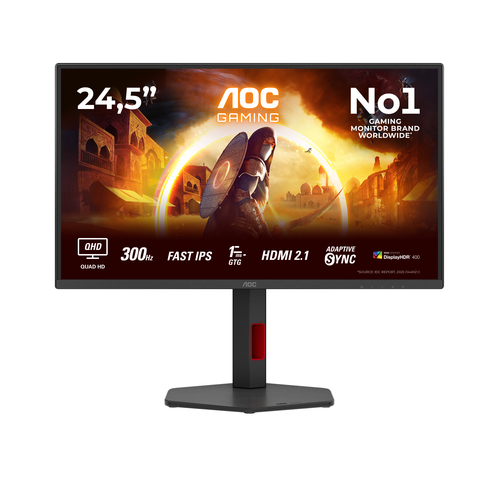 24.5 Zoll AOC Q25G4SR, 62,2cm TFT, 300 Hz, Quad HD, 1ms, 2x HDMI, 1x DP 24.5 Zoll AOC Q25G4SR, 62,2cm TFT, 300 Hz, Quad HD, 1ms, 2x HDMI, 1x DP