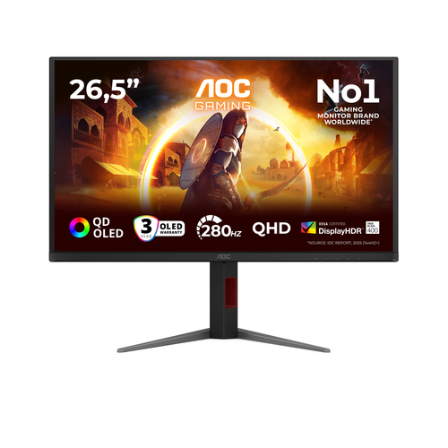 26.5 Zoll AOC Q27G4ZD, 67,3cm TFT, 280 Hz, Quad HD, 0,03ms, 2x HDMI, 1x DP, integrierter USB-Hub 26.5 Zoll AOC Q27G4ZD, 67,3cm TFT, 280 Hz, Quad HD, 0,03ms, 2x HDMI, 1x DP, integrierter USB-Hub