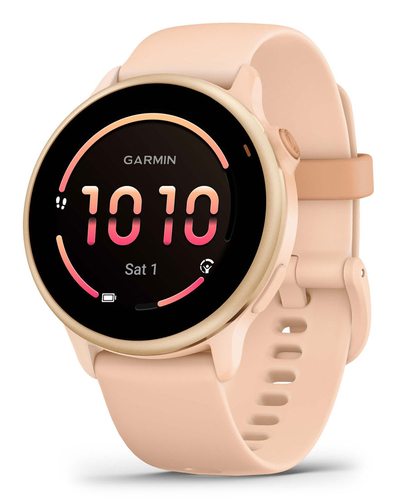 Garmin 6&comma; pink&comma; Touchscreen&comma; rund&comma; Sportuhr