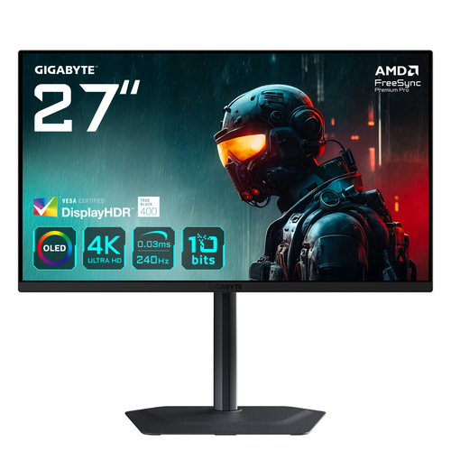 27 Zoll GIGABYTE MO27U2 OLED 4K UHD Gaming Monitor, 68,6cm TFT, 240 Hz, 4K Ultra HD, 0,03ms, 2x HDMI, 1x DP, integrierter USB-Hub 27 Zoll GIGABYTE MO27U2 OLED 4K UHD Gaming Monitor, 68,6cm TFT, 240 Hz, 4K Ultra HD, 0,03ms, 2x HDMI, 1x DP, integrierter USB-Hub