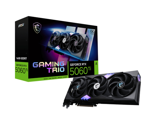 MSI GeForce RTX 5060 TI 16G GAMING TRIO OC, 16GB GDDR7 Grafikkarte, 1x HDMI, 3x DP MSI GeForce RTX 5060 TI 16G GAMING TRIO OC, 16GB GDDR7 Grafikkarte, 1x HDMI, 3x DP