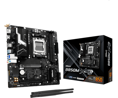 Asrock B850M-X WiFi R2&period;0&comma; micro ATX AM5 Mainboard&comma; 2x DDR5&comma; max&period; 128 GB&comma; 1x HDMI&comma; 1x DisplayPort 1&period;4&comma; 1x USB-C&comma; WiFi
