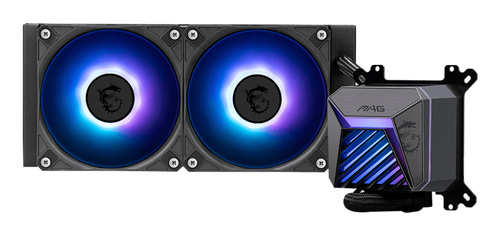 MSI MAG CORELIQUID A15 240, schwarz, Komplett-Wasserkühlung, 500-2500rpm, 28 dB, 3-polig MSI MAG CORELIQUID A15 240, schwarz, Komplett-Wasserkühlung, 500-2500rpm, 28 dB, 3-polig