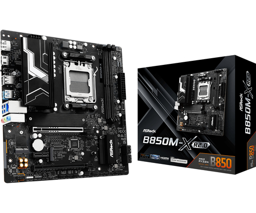 Asrock B850M-X R2&period;0&comma; micro ATX AM5 Mainboard&comma; 2x DDR5&comma; max&period; 128 GB&comma; 1x HDMI&comma; 1x DisplayPort 1&period;4&comma; 1x USB-C