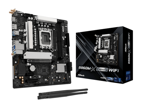 Asrock B860M-X Gen5 WiFi&comma; micro ATX LGA 1851 &lpar;V1&rpar; Mainboard&comma; 2x DDR5&comma; max&period; 128 GB&comma; 1x HDMI&comma; 1x DisplayPort 1&period;4&comma; WiFi