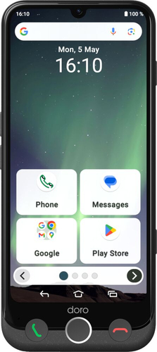 Doro Aurora A30&comma; schwarz&comma; 6&period;1 Zoll&comma; 50 MP&comma; 6 GB&comma; 128 GB&comma; Android Smartphone