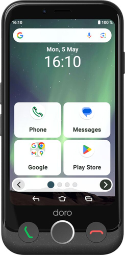 Doro Aurora A10&comma; schwarz&comma; 4&period;5 Zoll&comma; 13 MP&comma; 4 GB&comma; 64 GB&comma; Android Smartphone
