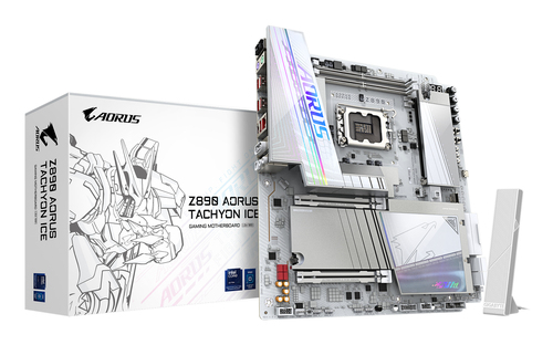 GIGABYTE Z890 AORUS TACHYON ICE&comma; Erweitertes ATX LGA 1851 &lpar;V1&rpar; Mainboard&comma; 2x DDR5&comma; max&period; 128 GB&comma; WiFi