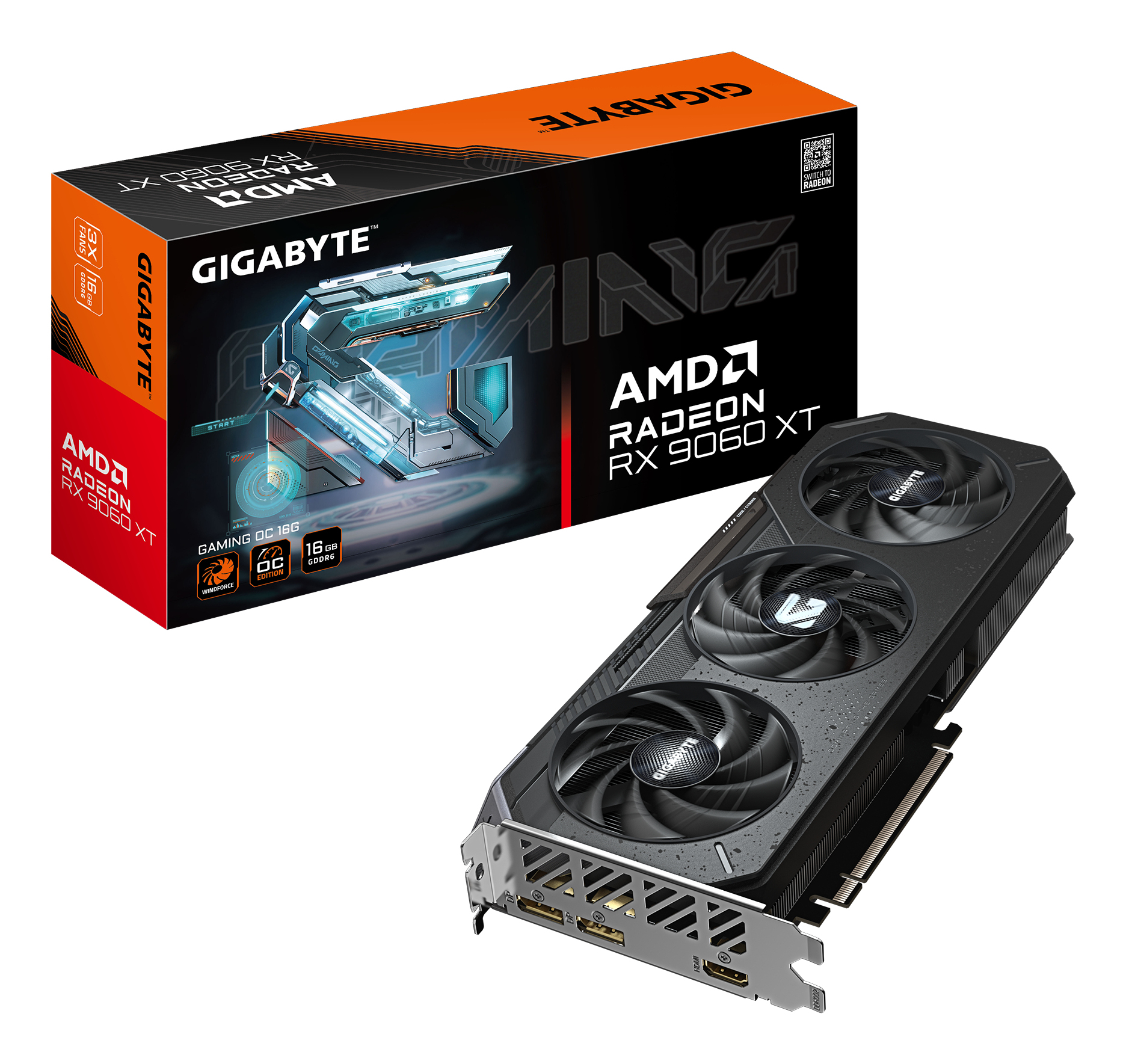 GIGABYTE Radeon RX 9060 XT GAMING OC 16G Grafikkarte - 16GB GDDR6, 128bit, PCI-E 5.0, 3320 MHz Kerntakt, 2 x DisplayPort, 1 x HDMI, GV-R9060XTGAMING OC-16GD GIGABYTE Radeon RX 9060 XT GAMING OC 16G Grafikkarte - 16GB GDDR6, 128bit, PCI-E 5.0, 3320 MHz Kerntakt, 2 x DisplayPort, 1 x HDMI, GV-R9060XTGAMING OC-16GD