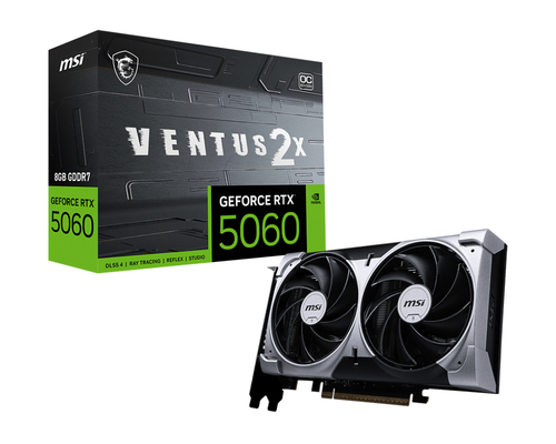 MSI GeForce RTX 5060 8G VENTUS 2X OC&comma; 8GB GDDR7 Grafikkarte&comma; 1x HDMI&comma; 3x DP