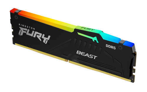 DDR5RAM 32 GB DDR5-6000, Kingston Technology FURY Beast 32GB 6000MT/s DDR5 CL36 DIMM RGB, DIMM, CL36 DDR5RAM 32 GB DDR5-6000, Kingston Technology FURY Beast 32GB 6000MT/s DDR5 CL36 DIMM RGB, DIMM, CL36