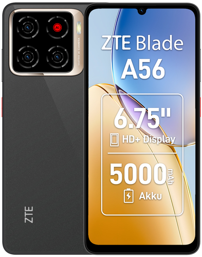 ZTE A56, schwarz, 6.7 Zoll, 13 MP, 4 GB, 64 GB, Android Smartphone ZTE A56, schwarz, 6.7 Zoll, 13 MP, 4 GB, 64 GB, Android Smartphone