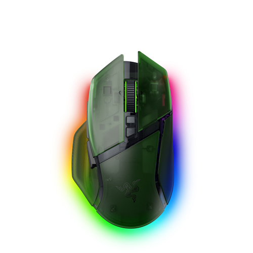 Razer Basilisk V3 Pro 35K gr&uuml;n Maus&comma; rechtsh&auml;nder&comma; Gaming&comma; USB&comma; Bluetooth