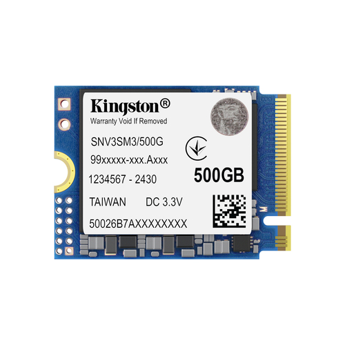 500 GB SSD Kingston Technology 500G NV3 M.2 2230 NVMe SSD, lesen: 5000 MB/s, schreiben: 3000 MB/s 500 GB SSD Kingston Technology 500G NV3 M.2 2230 NVMe SSD, lesen: 5000 MB/s, schreiben: 3000 MB/s