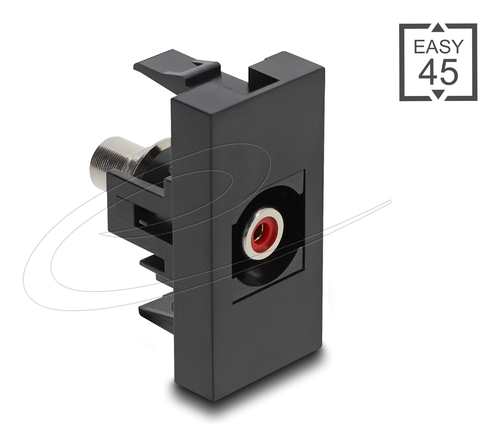 DeLOCK Easy 45 Steckdose 2 x RCA Schwarz, Rot DeLOCK Easy 45 Steckdose 2 x RCA Schwarz, Rot