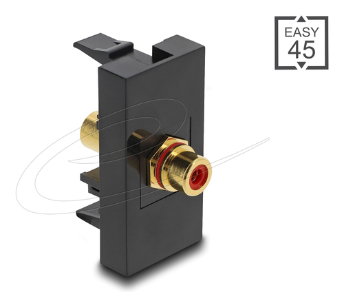 DeLOCK Easy 45 Steckdose 2 x RCA Schwarz, Rot DeLOCK Easy 45 Steckdose 2 x RCA Schwarz, Rot