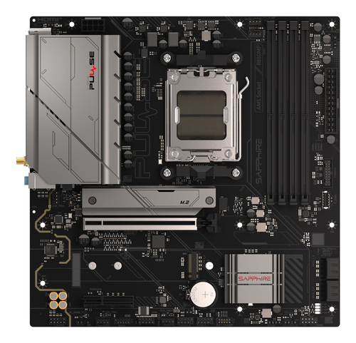 Sapphire PULSE B850M WIFI, micro ATX AM5 Mainboard, 4x DDR5, max. 192 GB, 1x HDMI, 1x DisplayPort, WiFi Sapphire PULSE B850M WIFI, micro ATX AM5 Mainboard, 4x DDR5, max. 192 GB, 1x HDMI, 1x DisplayPort, WiFi