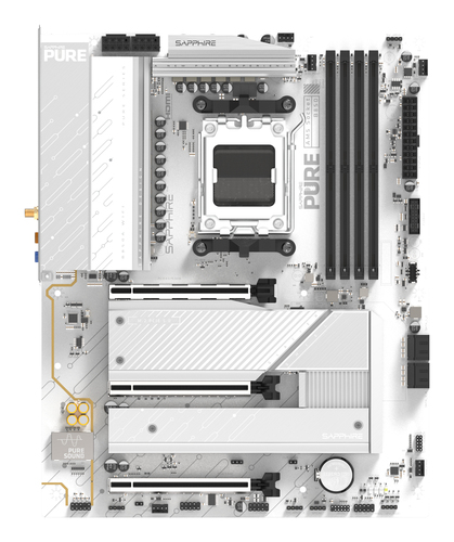 Sapphire PURE B850A WIFI 7, ATX AM5 Mainboard, 4x DDR5, max. 256 GB, 1x HDMI, 1x DisplayPort, 1x USB-C, WiFi Sapphire PURE B850A WIFI 7, ATX AM5 Mainboard, 4x DDR5, max. 256 GB, 1x HDMI, 1x DisplayPort, 1x USB-C, WiFi