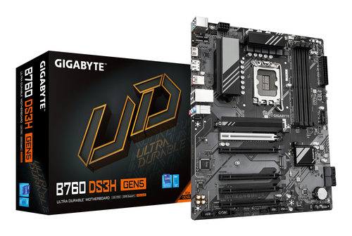 GIGABYTE B760 DS3H GEN5&comma; ATX LGA 1700 Mainboard&comma; 4x DDR5&comma; max&period; 256 GB&comma; 1x HDMI 2&period;1&comma; 1x DisplayPort 1&period;2