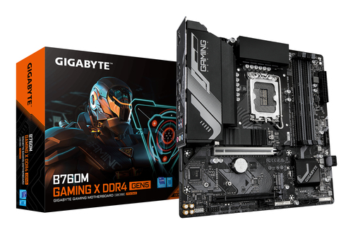GIGABYTE B760M GAMING X DDR4 GEN5&comma; micro ATX LGA 1700 Mainboard&comma; 4x DDR4&comma; max&period; 128 GB&comma; 1x HDMI 2&period;1&comma; 1x DisplayPort 1&period;2