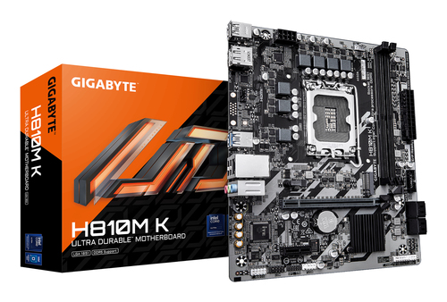 GIGABYTE H810M K&comma; micro ATX LGA 1851 &lpar;V1&rpar; Mainboard&comma; 2x DDR5&comma; max&period; 128 GB&comma; 1x HDMI 2&period;1&comma; 1x DisplayPort 2&period;1