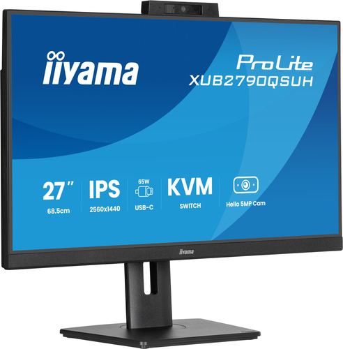27 Zoll iiyama XUB2790QSUH-B2, 68,5cm TFT, 100 Hz, Quad HD, 0,4ms, 1x HDMI, 1x DP, integrierte Kamera, integrierter USB-Hub 27 Zoll iiyama XUB2790QSUH-B2, 68,5cm TFT, 100 Hz, Quad HD, 0,4ms, 1x HDMI, 1x DP, integrierte Kamera, integrierter USB-Hub