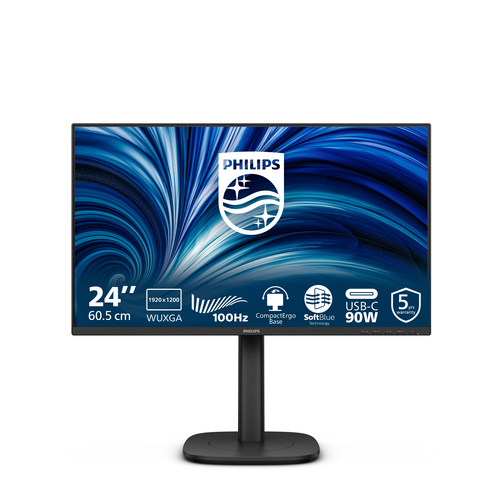 24.1 Zoll Philips 24B2U3301D/00, 61,1cm TFT, 100 Hz, WUXGA, 4ms, 1x HDMI, 1x DP, integrierter USB-Hub 24.1 Zoll Philips 24B2U3301D/00, 61,1cm TFT, 100 Hz, WUXGA, 4ms, 1x HDMI, 1x DP, integrierter USB-Hub