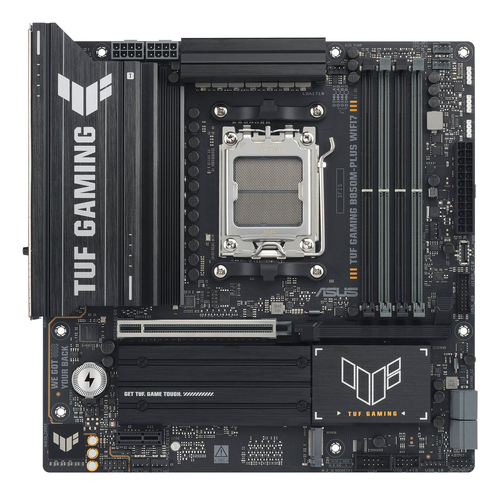 ASUS TUF GAMING B850M-PLUS WIFI7, micro ATX AM5 Mainboard, 4x DDR5, max. 256 GB, 1x HDMI 2.1, 1x DisplayPort 1.4, WiFi ASUS TUF GAMING B850M-PLUS WIFI7, micro ATX AM5 Mainboard, 4x DDR5, max. 256 GB, 1x HDMI 2.1, 1x DisplayPort 1.4, WiFi