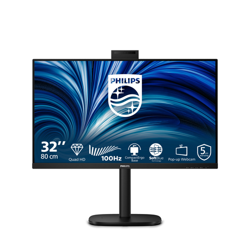 31.5 Zoll Philips 32B2U3601H/00, 80cm TFT, 100 Hz, Quad HD, 4ms, 1x HDMI, 1x DP, integrierte Kamera, integrierter USB-Hub 31.5 Zoll Philips 32B2U3601H/00, 80cm TFT, 100 Hz, Quad HD, 4ms, 1x HDMI, 1x DP, integrierte Kamera, integrierter USB-Hub