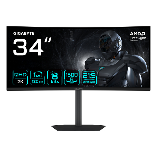 34 Zoll GIGABYTE GS34WQCA, 86,4cm TFT, 120 Hz, Wide Quad HD, 1ms, 2x HDMI, 1x DP 34 Zoll GIGABYTE GS34WQCA, 86,4cm TFT, 120 Hz, Wide Quad HD, 1ms, 2x HDMI, 1x DP