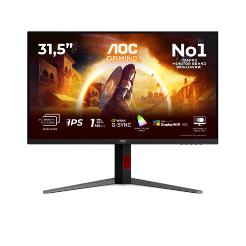 31&period;5 Zoll AOC U32G4U&comma; 80cm TFT&comma; 160 Hz&comma; 4K Ultra HD&comma; 1ms&comma; 2x HDMI&comma; 1x DP&comma; integrierter USB-Hub