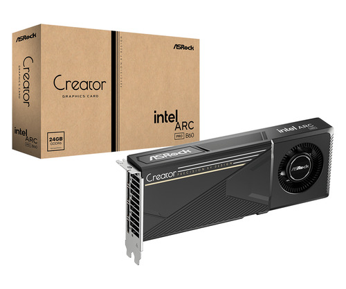 Asrock Intel Arc Pro B60 Creator 24GB, 24GB GDDR6 Grafikkarte, 4x DP Asrock Intel Arc Pro B60 Creator 24GB, 24GB GDDR6 Grafikkarte, 4x DP