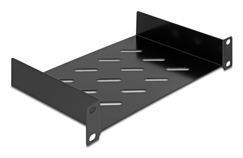 DELOCK 25&comma;4cm 10Zoll 1 HE Fachboden mit Luftungsschlitzen bis 150mm Tiefe max&period; 25 kg Tragkraft