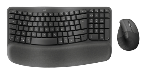 Logitech Wave Keys and Lift Combo graphit Tastatur, Layout: DE, Plunger key switch Logitech Wave Keys and Lift Combo graphit Tastatur, Layout: DE, Plunger key switch
