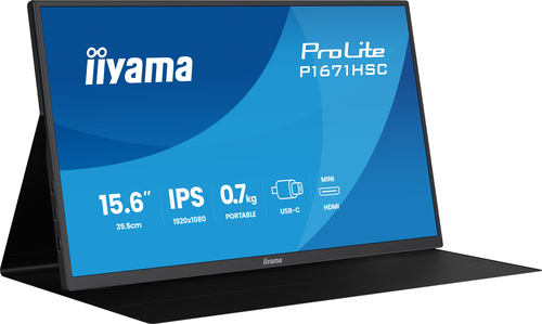 15.6 Zoll iiyama P1671HSC-B1, 39,5cm TFT, 60 Hz, Full HD, 3ms, 1x HDMI 15.6 Zoll iiyama P1671HSC-B1, 39,5cm TFT, 60 Hz, Full HD, 3ms, 1x HDMI
