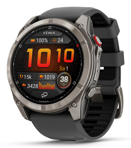 Garmin 8 Pro&comma; schwarz&comma; Touchscreen&comma; rund&comma; Sportuhr