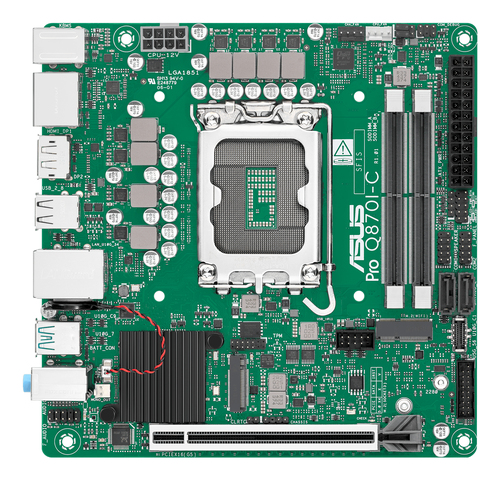 ASUS PRO Q870I-C-CSM&comma; mini ITX LGA 1851 &lpar;V1&rpar; Mainboard&comma; 2x DDR5&comma; max&period; 128 GB&comma; 1x HDMI&comma; 2x DisplayPort&comma; 1x USB-C