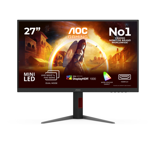 27 Zoll AOC U27G4XM&comma; 68&comma;6cm TFT&comma; 160 Hz&comma; 4K Ultra HD&comma; 1ms&comma; 1x HDMI&comma; 1x DP&comma; integrierter USB-Hub